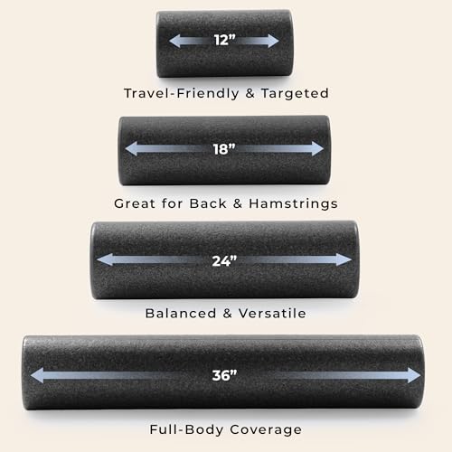 Sunny Health & Fitness 36" Black High-Density Yoga Foam Roller - color: Black, size: 36-Inch