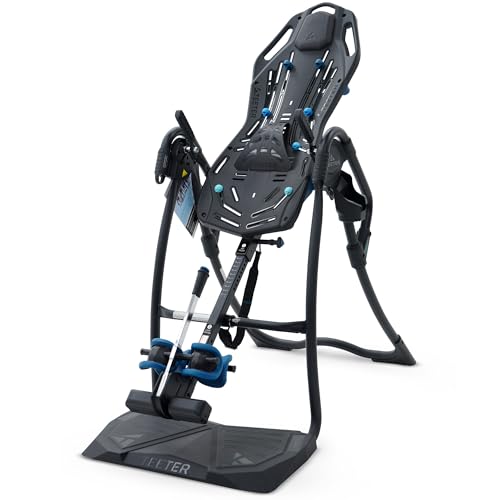 TEETER FitSpine LX9 Inversion Table, Deluxe Easy-Reach Ankle Lock, Decompression Surface for Back Pain Relief, Integrated Accessories, UL Safety Certified, Heavy-Duty 300 lb Capacity, FDA Registered