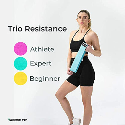 Redge Fit™ Fabric Resistance Bands Set I Butt and Glute Shaper I Booty Bands for Women (NEW and Improved Edition)