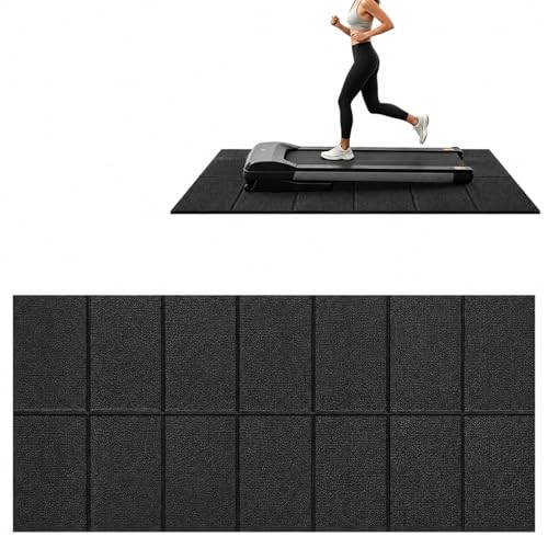 Treadmill Mat 55"x25", WERCHO Foldable Walking Pad Mat for Carpet Hardwood Floors 6mm Heavy-Duty Exercise Equipment Mat for Treadmil Pad,Spin Bike, Elliptical Trainer, Home, Gym - size: 55"L x 25"W x 0.2"Th