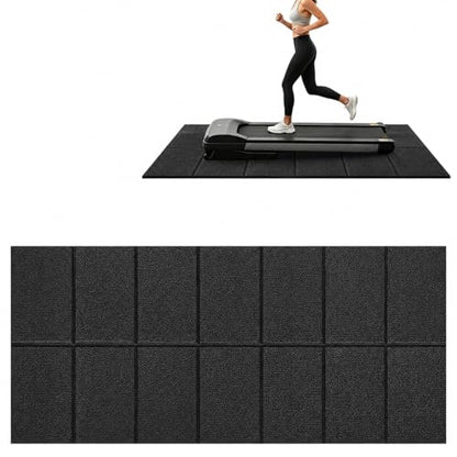 Treadmill Mat, 5'x2.5'/5.6'x2'/6.5'x3'/8'x3',6mm Thickness Exercise Equipment Mat for Carpet Hardwood Floors, Compatible with Walking Pad,Spin Bike,Elliptical Trainer,Rowing Machine - size: 55"L x 25"W x 0.2"Th