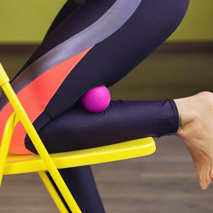 2-Pack Firm Lacrosse Massage Balls- for Deep Tissue, Trigger Point & Myofascial Release Therapy, Relieve Muscle Knots (Rose red&Purple) - color: Rose Red&purple