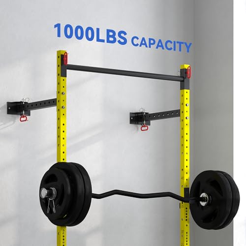Soozier Adjustable Weight Bench with Dumbbell Rack Wooden Gym - color: Yellow