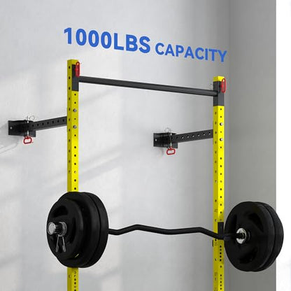 Soozier Adjustable Weight Bench with Dumbbell Rack Wooden Gym - color: Yellow