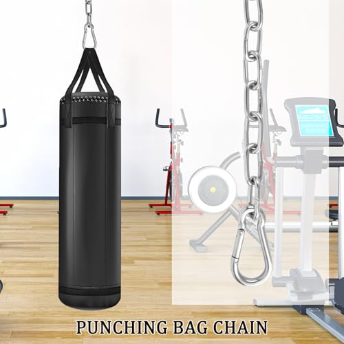 YOSE 2 Pack 44in Hanging Chair Chain with 4 Carabiners, 500LB Capacity Hanging Kits Heavy Duty Hanging Chair Hardware for Hammock Swing Punching Bags Sandbag