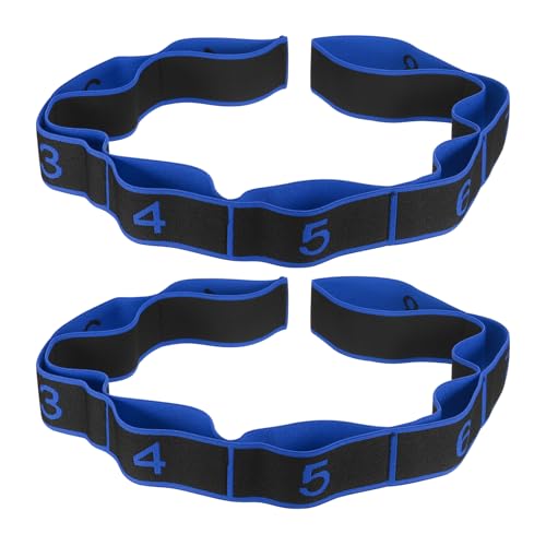 PATIKIL Exercise Bands, Yoga Stretching Strap Latin Elastic Bands for Physical Dance Stretch Pilates Resistance Bands - color: Blue/Black