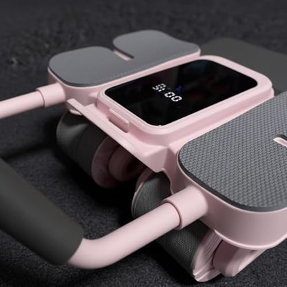 kowaku Abdominal Wheel with Phone Holder Practical Unisex Fitness Equipment Multifunctional Beginners Home Abdominal Muscle Training - color: Pink