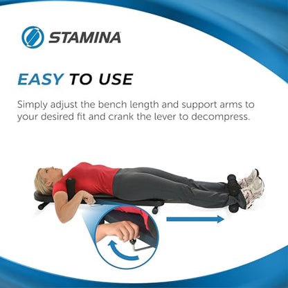 Stamina Products InLine Back Stretch Bench System, Decompress Spine and Joints for Inversion Traction Therapy, Blue Gray | Up to 250 lbs Weight Capacity; No Inversion Decompression fitness equipment