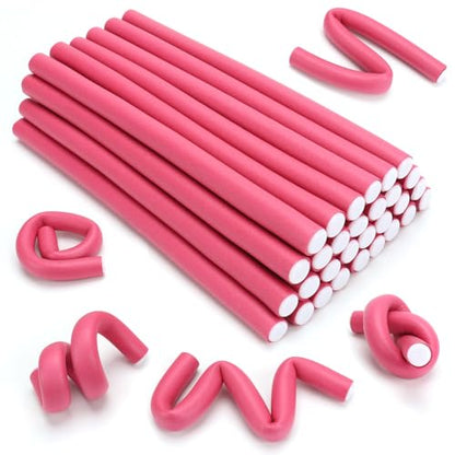 30Pcs Heatless Hair Curlers 7”x0.39“ Flexi Rods for Short Medium Long Hair - color: 7" x 0.39"