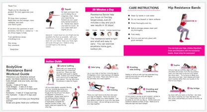 3-Piece Fabric Resistance Bands Set for Women & Men, Anti-Slip Hip Bands for Glutes, Legs & Booty Workouts Polyester & Latex Exercise Bands with Workout Guide