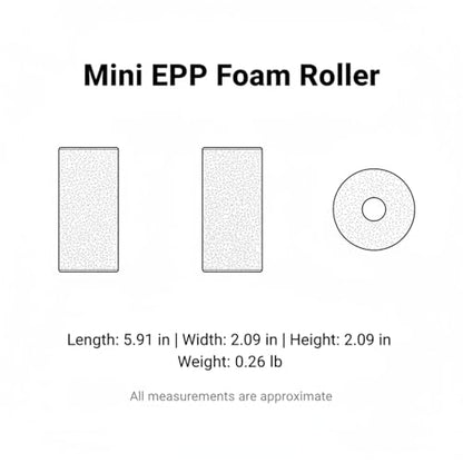 Mini EPP Foam Roller, Compact 5.9 x 2.1 Inch Travel and Gym Bag Roller (1 PC)