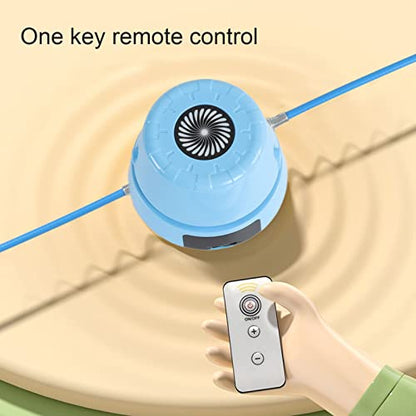 ciciglow Jump Rope Machine with Remote, Jump Workout Entertaining Interaction Rope Skipping Machine for Family, Office, Gym, Party - color: Blue