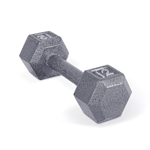 CAP Barbell Cast Iron Hex Dumbbell | Multiple Options - color: Gray, Single, size: 12 lb