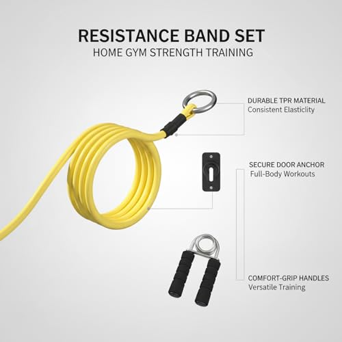 Resistance Band Set with Door Anchor and Handles for Home Gym Strength Training