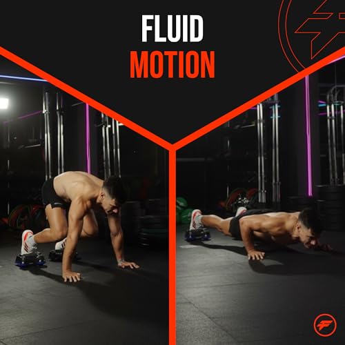 -ABLE Multi-Directional Fitness Gliders (Pair) – Patented 360° All-in-One Bodyweight Training System, Ab Roller, Push Up Bars & Core Sliders – Portable Home Gym Equipment for Full Body, Chest & Ab Workouts