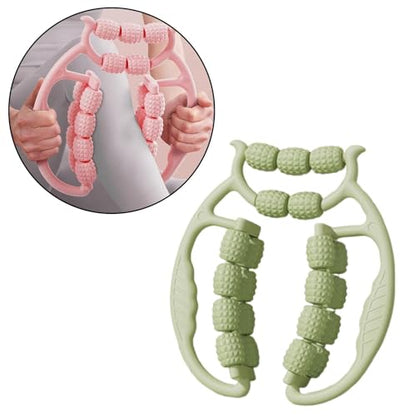 Leg Massage Roller Muscle Massage Roller Clamp 360 Degree Rotation 21 Wheels Roller Handheld Leg Massager Lightweight Portable PP Construction, Green - color: Green