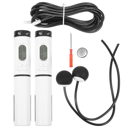 Smart Ropeless Jump Rope Weighted with Digital Counter, Cordless Skipping Rope for Indoor Fitness Workout and Fat Loss, 1 Handle with On/off Switch for Home Exercise