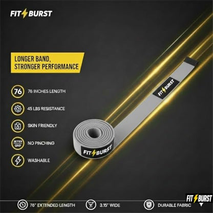 Premium Fabric Resistance Band 76 Inch Extra Long – Resistance Bands for Working Out & Resistance Bands for Physical Therapy, Non-Slip Exercise Band for Men & Women, Stretching & Home Fitness