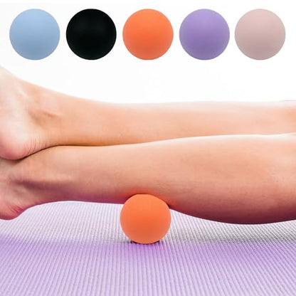 SIMPLECOOL Hard Massage Ball Lacrosse Ball Size Fascia Balls, 2 Pack, Black - color: Black