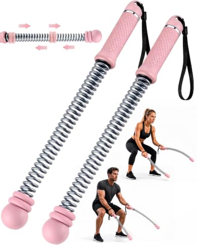 Ropeless Battle Ropes for Home Gym, Adjustable Weight, Weighted Workout Cords for HIIT, Strength, and Low-Impact Cardio Training, Home Gyms to Burn (Black) - color: Pink