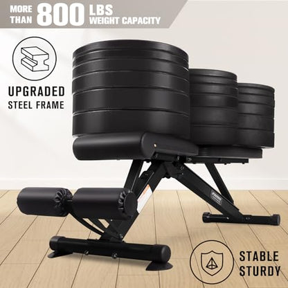 RitFit Adjustable/Foldable Utility Weight Bench for Home Gym - color: Dark Black