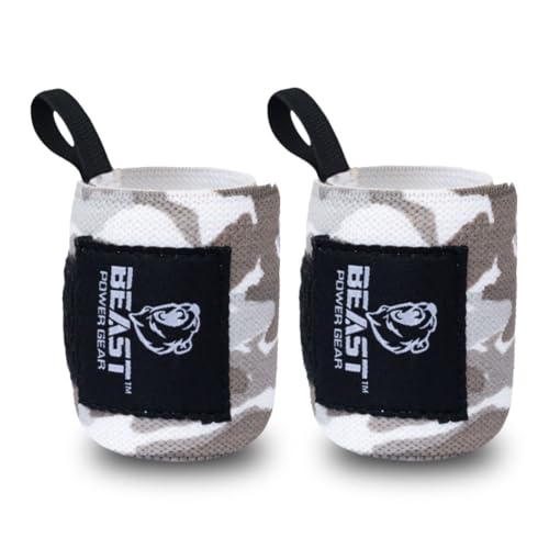 Improved Lifting Support & Stability - Gym Wrist Wraps for Weightlifting 14" Premium Quality Hand Wraps with Thumb Loop - Weight Lifting Wrist Wraps for Pain & Support - color: Gray Camo