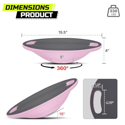 Wobble Aerobic Step Platform Balance Board with Non-skid Tpr Bump Surface, 360 Rotation for Stability Training, Versatile Home Gym Exercise Workout Step Aerobics Platform