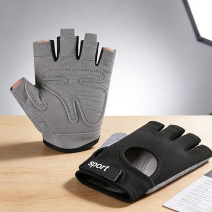 IZUS Men Fingerless-Cycling-Gloves Women Workout-Gym-Gloves Non-Slip Palm Breathable Grip for Weight Lifting,Training,Fitness