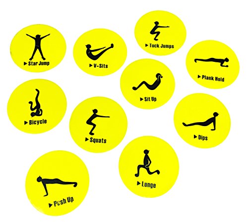 Exercise Station Markers, Set of 10, Yellow