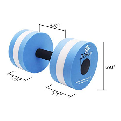 Water Dumbbells, Pool Weights for Water Exercise, 2 Pcs Aquatic Barbells - color: Blue