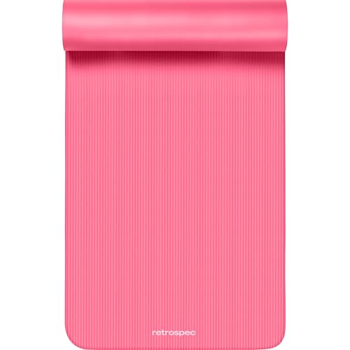 Retrospec Solana Yoga Mat Thick 1/2in Non-Slip Workout Mat with Nylon Strap - 72x24in Exercise Mat for Pilates, Stretching & Fitness - BPA Free, Easy Clean