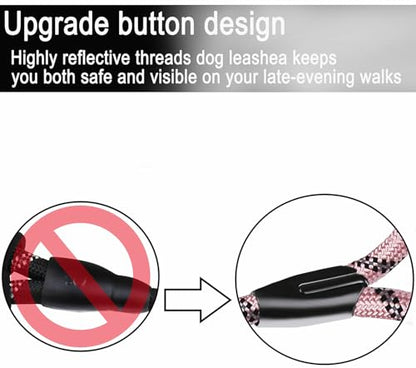 6 FT Heavy Duty Dog Leashes with Comfortable Padded Handle,Light Pink - color: Light Pink, size: 6 Feet x 1/2 Inch