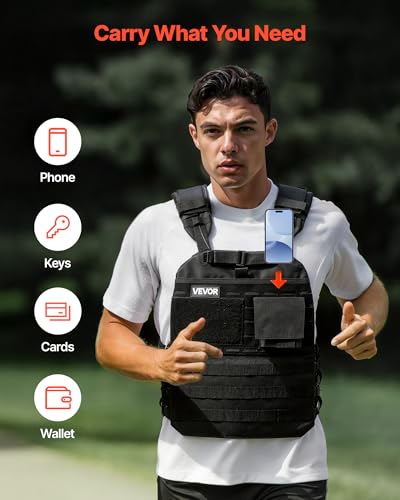 VEVOR Adjustable Weighted Vest, 4-10lbs/20-32lbs/24-40lbs/40lbs Comfortable X-Shape Body Weight Vest Set with 6/8 Weight Packs and Reflective Stripe, for Men Women, Workout Equipment for Strength Training Running Jogging - size: 40 lbs