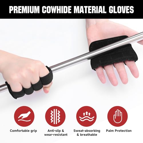 TEAWOO Anti-Slip Workout Grips, Ergonomic Palm Protection for Weight Lifting, Pull-Ups & Gym Training