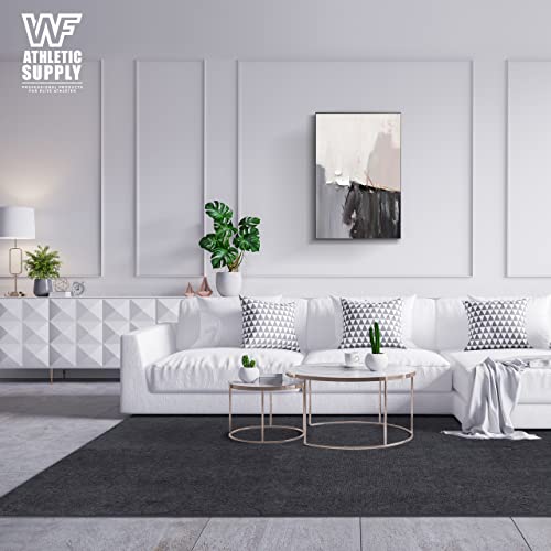 WF Athletic Supply Carpet Top EVA Foam Floor Tiles, Black Carpet Texture Surface Puzzle Interlocking Mats for Home Gym, Kids Room & Living Room; 24-inch x 24-inch x 12-mm per Tile