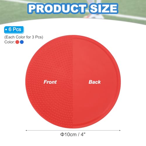 PATIKIL Spot Markers, Non-Slip Floor Dots Agility Markers Flat Field Cones Poly Dot - color: red