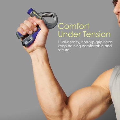 EQYP Hand Grip Strengthener Set Adjustable Resistance – Forearm & Finger Exerciser Kit, Light Medium Heavy, Includes Counter Grip & Donut Squeeze Balls for Strength Training & Home Use - color: Grey (With Counter)