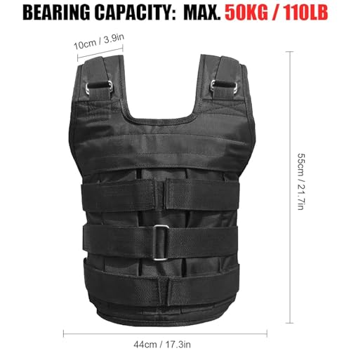 Generic Adjustable Weighted Vest, Weighted Jacket Weight Vest Weight Loading Vest for Weightlifting, Strength Training