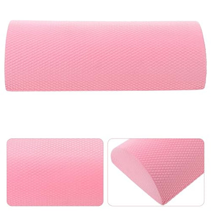 NOLITOY Back Muscle Roller Foam Half-Round Yoga Prop Roller for Core Strengthening and Balance Training for Pilates and Stretching Sakura Pink 30x6.3cm