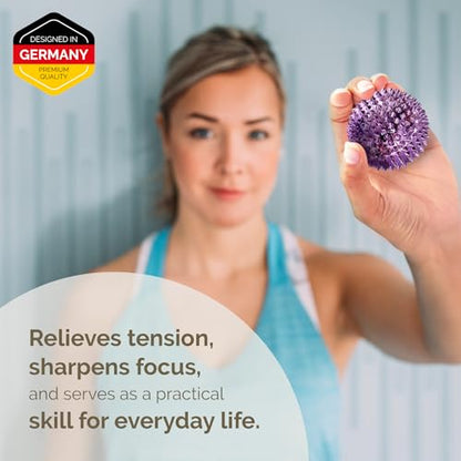 2X Spiky DBT Skill Balls | 2inch | Magnetic Stress Relief Balls | Spiky Massage Balls for Relaxation, Tension Release, Focus & Mobility (Purple) - color: Purple