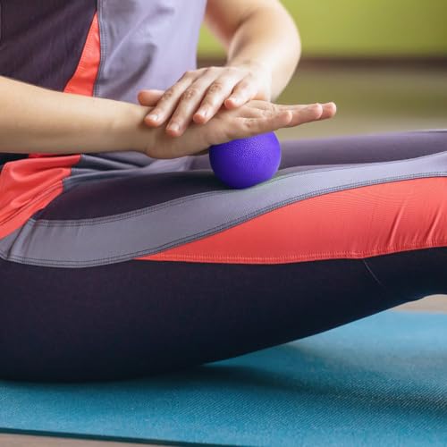 2-Pack Firm Lacrosse Massage Balls(Rose red&Purple) - color: Rose Red&purple