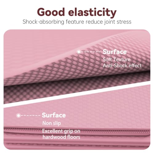Foldable Yoga Mat Thick Non-Slip Exercise Mat - color: pink