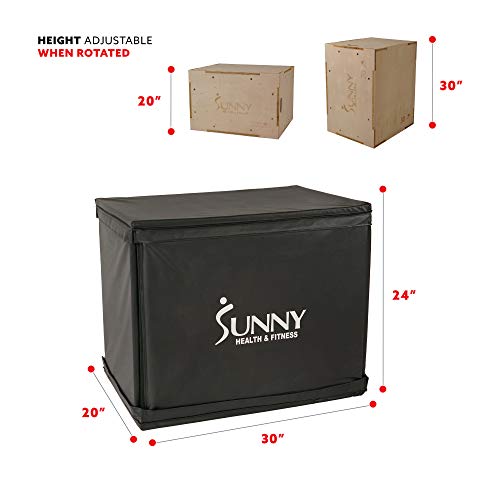 Sunny Health & Fitness Foam Plyo Box with Adjustable Heights and High Weight Capacity - style: 30" Max - Wood