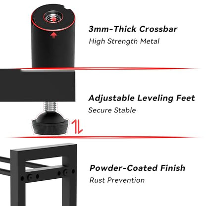 Dumbbell Rack 2-Tier 18 IN Length Adjustable Weight Rack for Home Gym Dumbbells Kettlebell, Small Dumbbell Rack 250 LB Capacity, Dumbbell Rack Stand Only