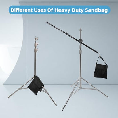 4 Packs Sandbags, Heavy Duty Sand Bags with 8 PE Bags, Sand Bags with Buckle Straps for Support Light Stand, C Stand, Light Stand with Caster, More 2/4/6/8/10/12/14 Packs Sandbag to Choose. - size: 4 PCS