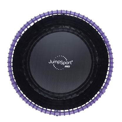 JumpSport 350 PRO 39 Inch Fitness Trampoline Indoor Rebounder Cardio Workout Equipment 300 lb Capacity - color: Black, Purple