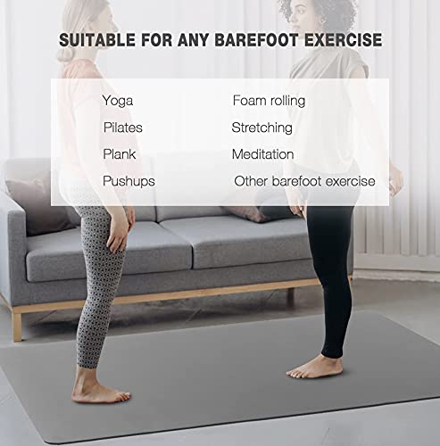 UMINEUX Large Yoga Mat for Men and Women 1/4 & 2/5 Inch Extra Thick TPE Fitness Mat for Home Gym Workout, Non-Slip, Eco Friendly Exercise Mat for Yoga, Pilates, Stretching, Meditation