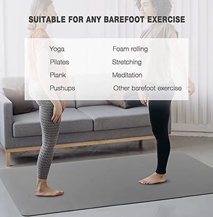 UMINEUX Large Yoga Mat for Men and Women 1/4 & 2/5 Inch Extra Thick TPE Fitness Mat for Home Gym Workout, Non-Slip, Eco Friendly Exercise Mat for Yoga, Pilates, Stretching, Meditation