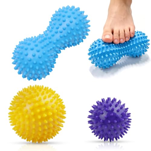 3 Pack Spiky Massage Ball, Hard Roller, Therapy