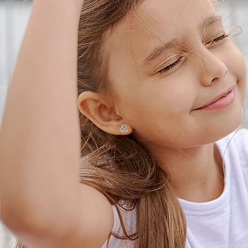 Girls Ballet & Gymnastics Stud Earrings - Rainbow Heart Dance Earrings for Recital Gifts - style: Gymnastics Stud Earrings